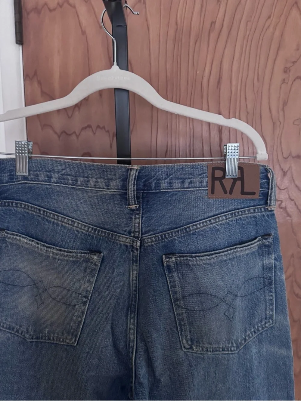 Ralph Lauren double RL distress straight leg jeans